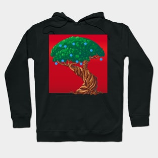 Tree of Life on Red Background Hoodie